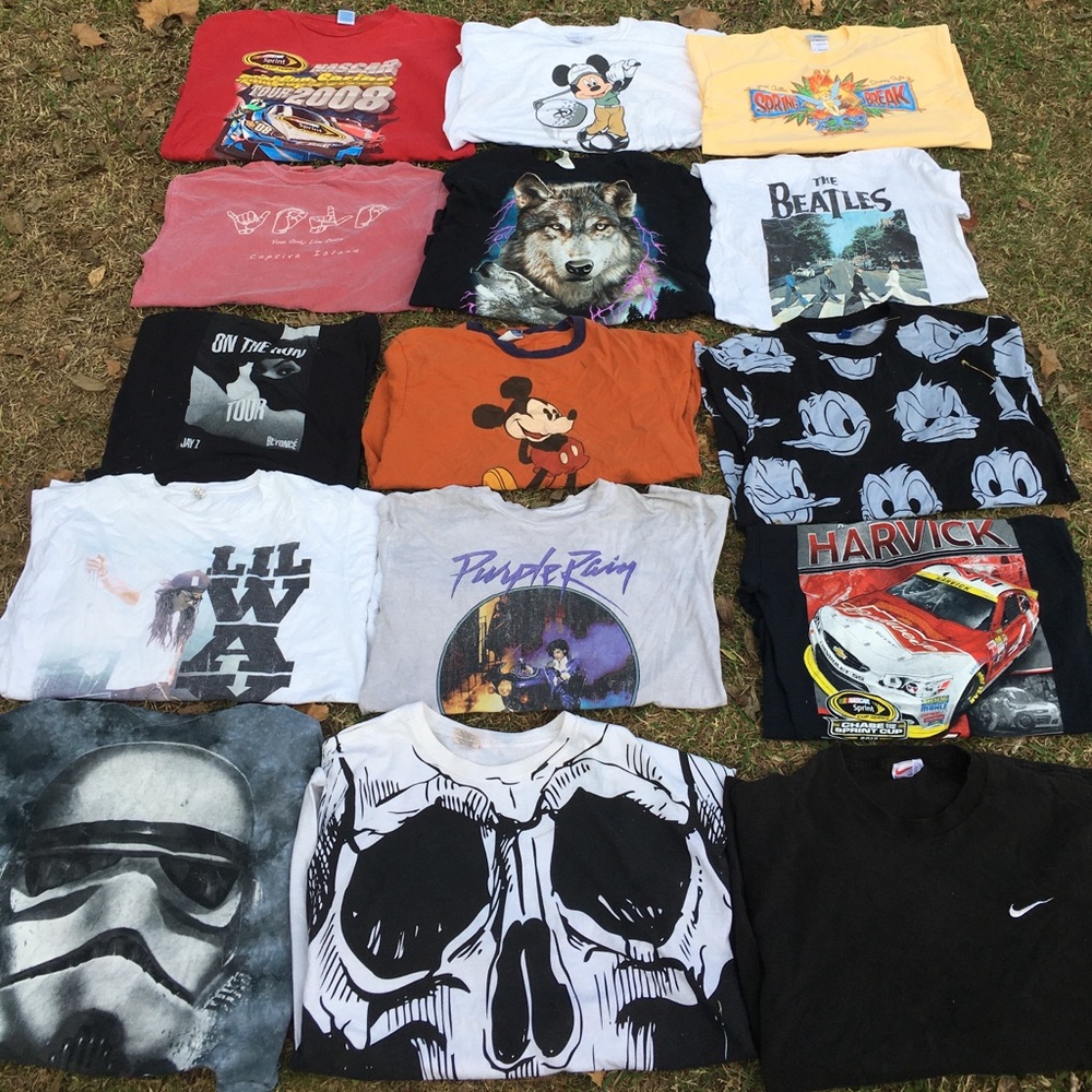 Tshirts some vintage.. also nascar too